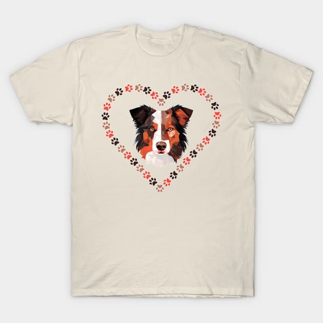 Sable & White Border Collie Love T-Shirt by StylishStoreHse